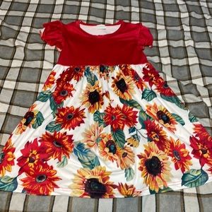 Girls summer dress sunflowers